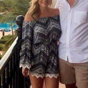 Off The Shoulder, Bell Sleeve Romper